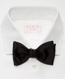 Black Silk Satin Bow Tie