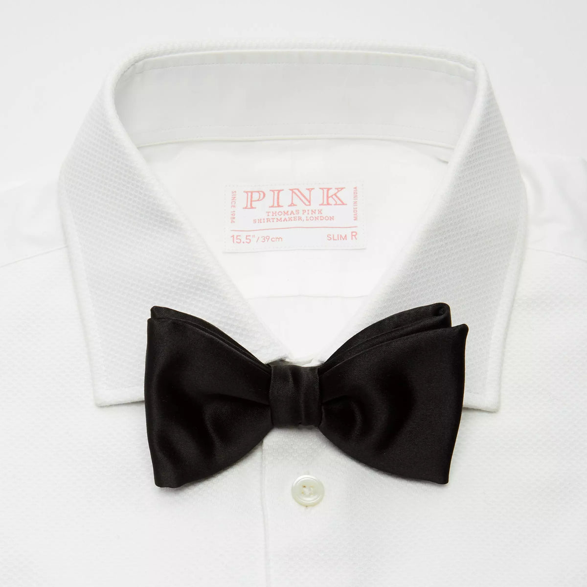 Black Silk Satin Bow Tie