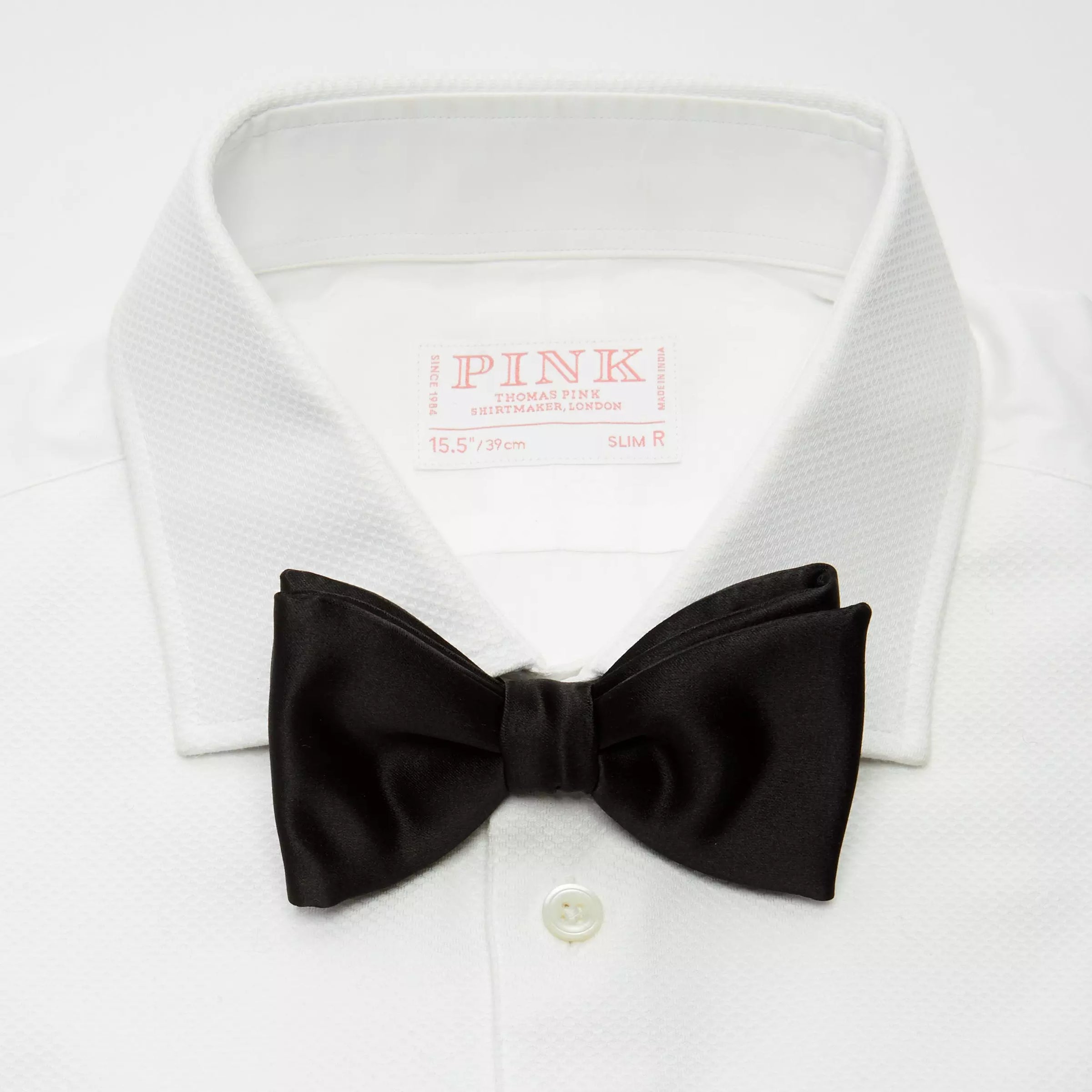 Black Silk Satin Bow Tie