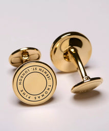 Navy Blue Enamel Jermyn St Cufflinks Gold Finish