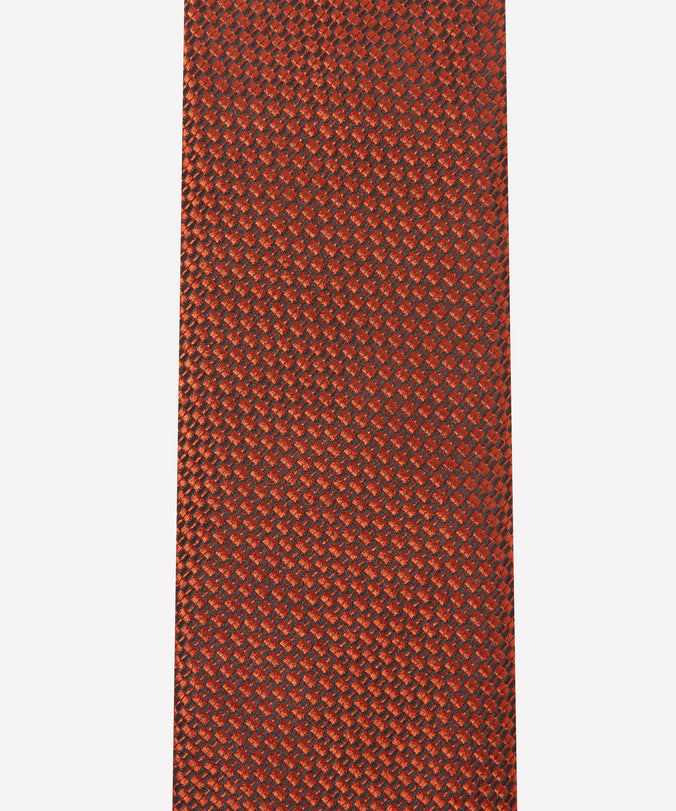 Brick Tonal Textured Woven Silk Tie