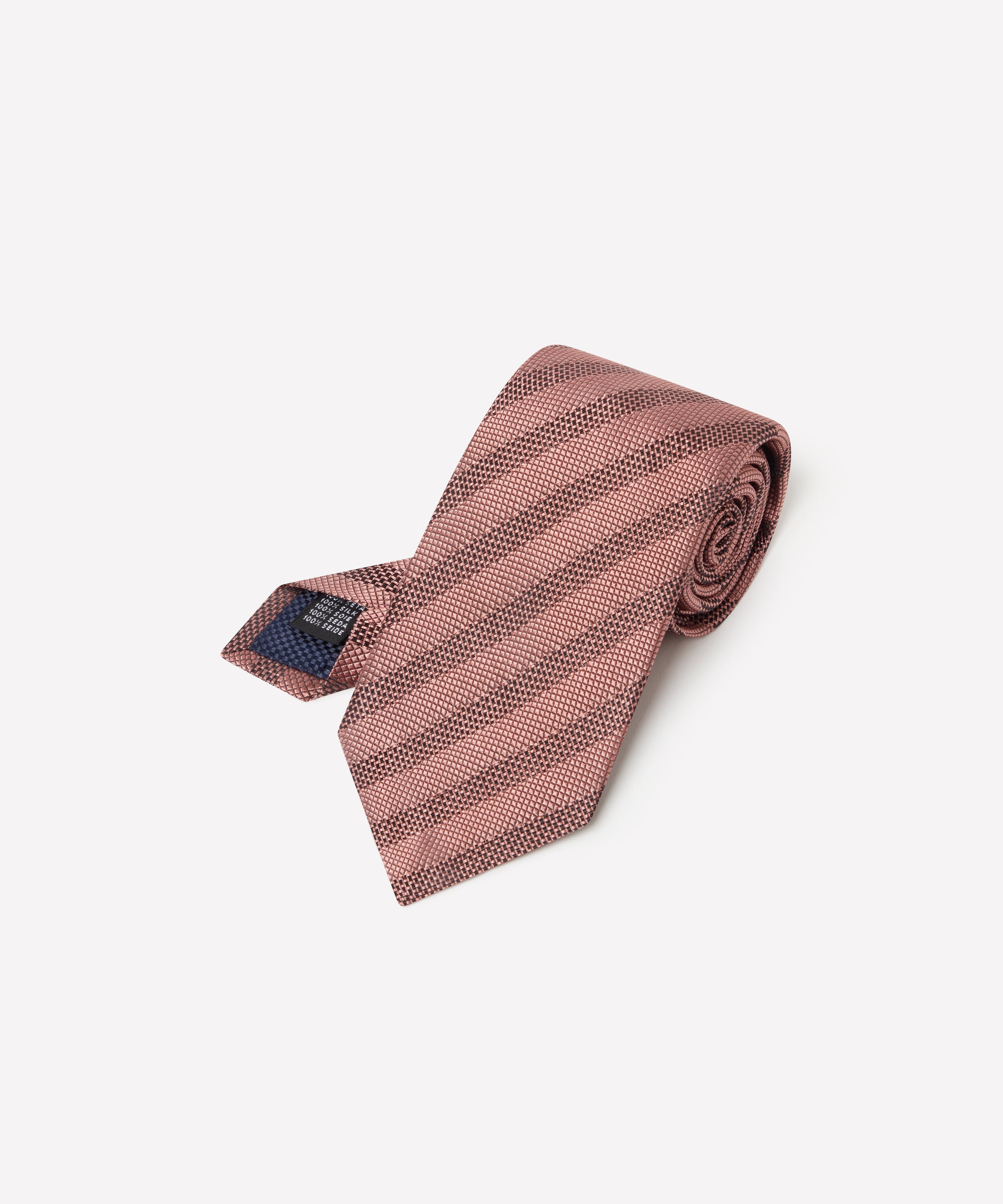 Pale Pink Tonal Striped Silk Tie