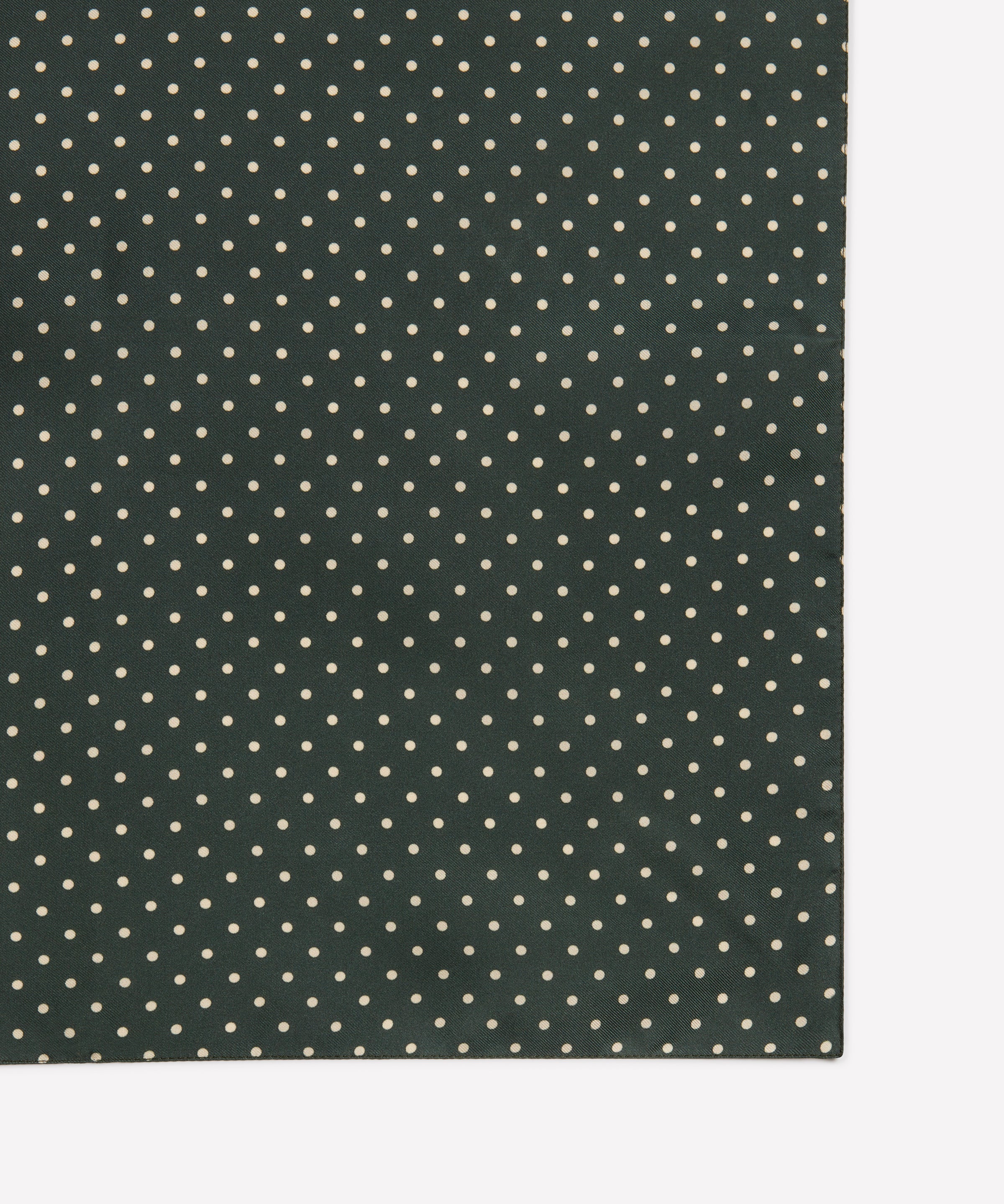 Green & Neutral Polka Dot Silk Pocket Square