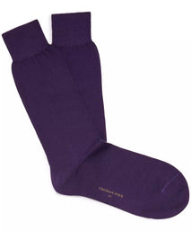 Purple Mid Length Fine Merino Wool Socks