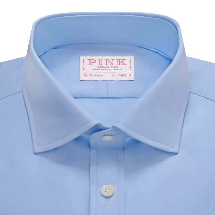 Pale Blue Tailored Fit Double Cuff Poplin Formal Shirt