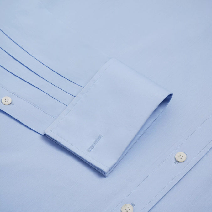 Pale Blue Slim Fit Double Cuff Ramses Poplin Formal Shirt