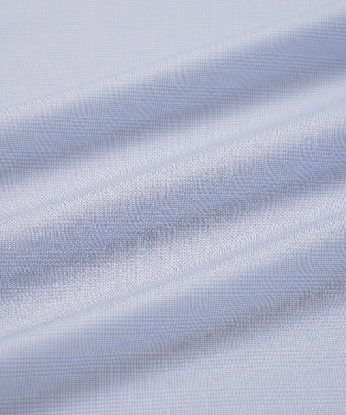 Pale Blue & White Tailored Fit Double Cuff Small POW Check Formal Shirt
