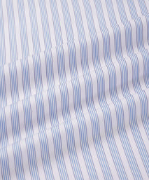 Pale Blue & White Classic Fit Formal Double Cuff Barbican Stripe Shirt