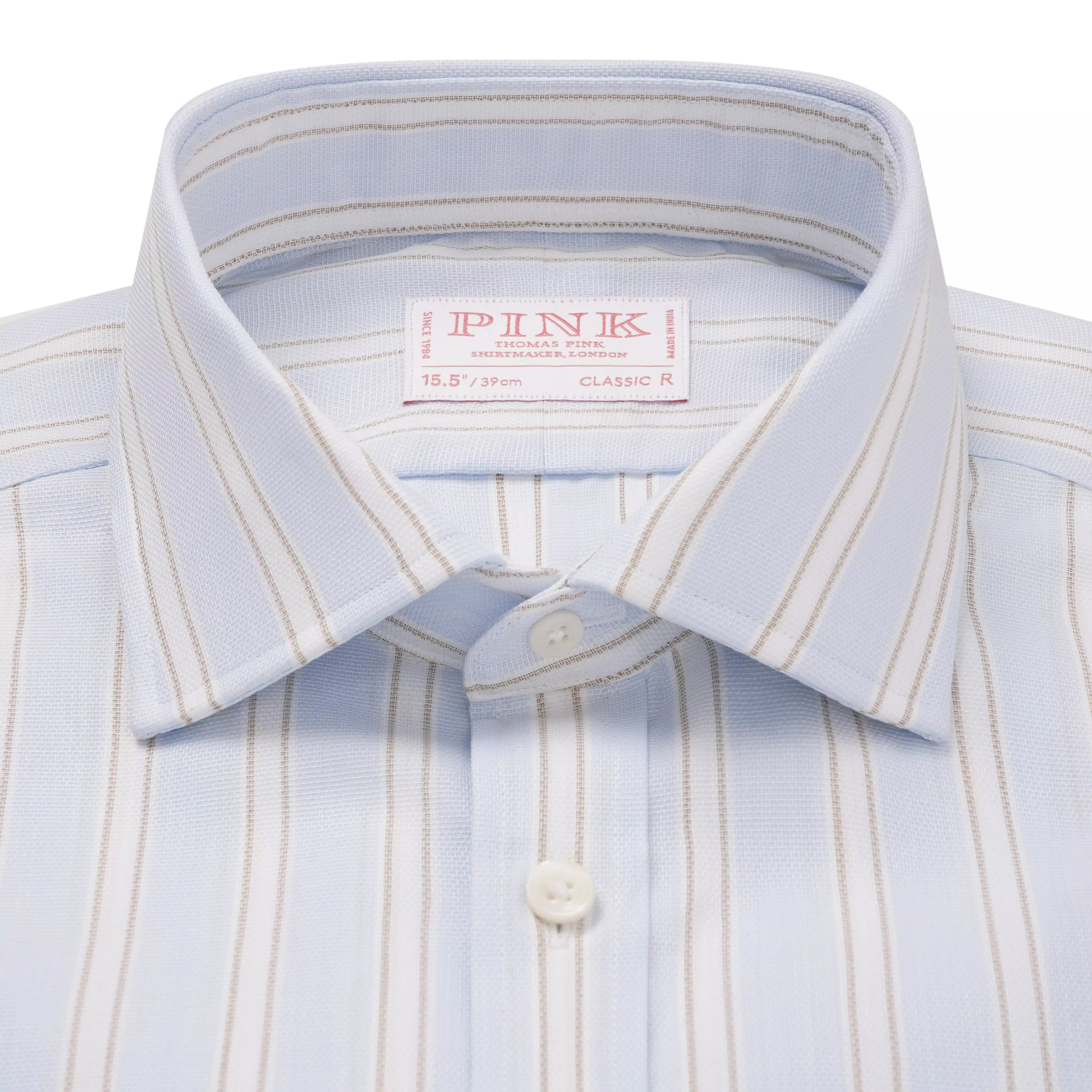 Pale Blue & Multi Classic Fit Track Stripe Marcella Formal Shirt