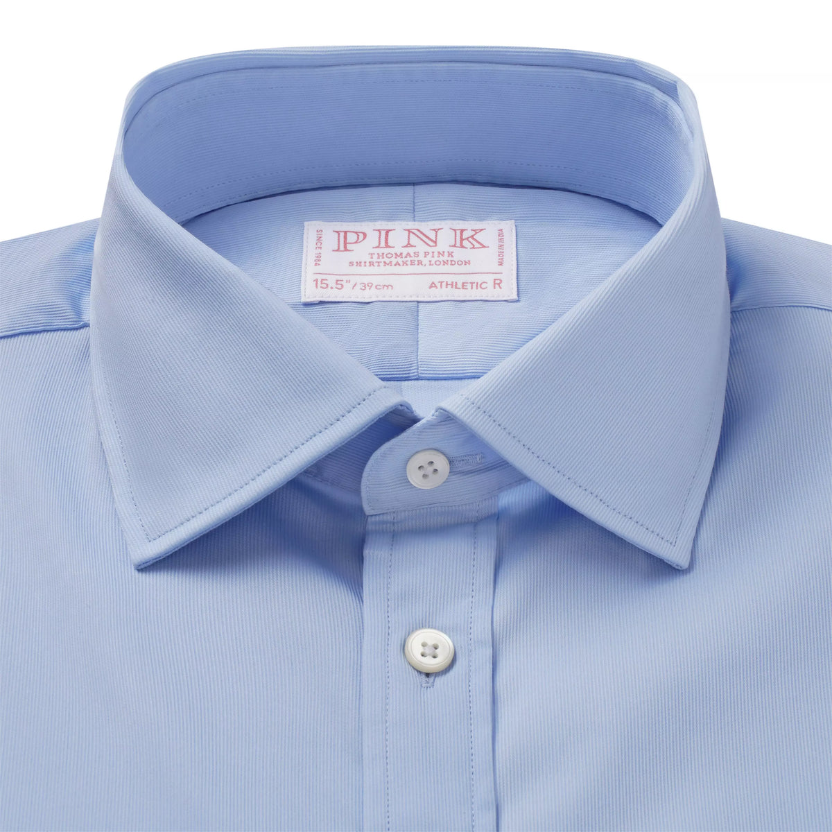 Pale Blue Athletic Fit Piquet Stripe Formal Shirt