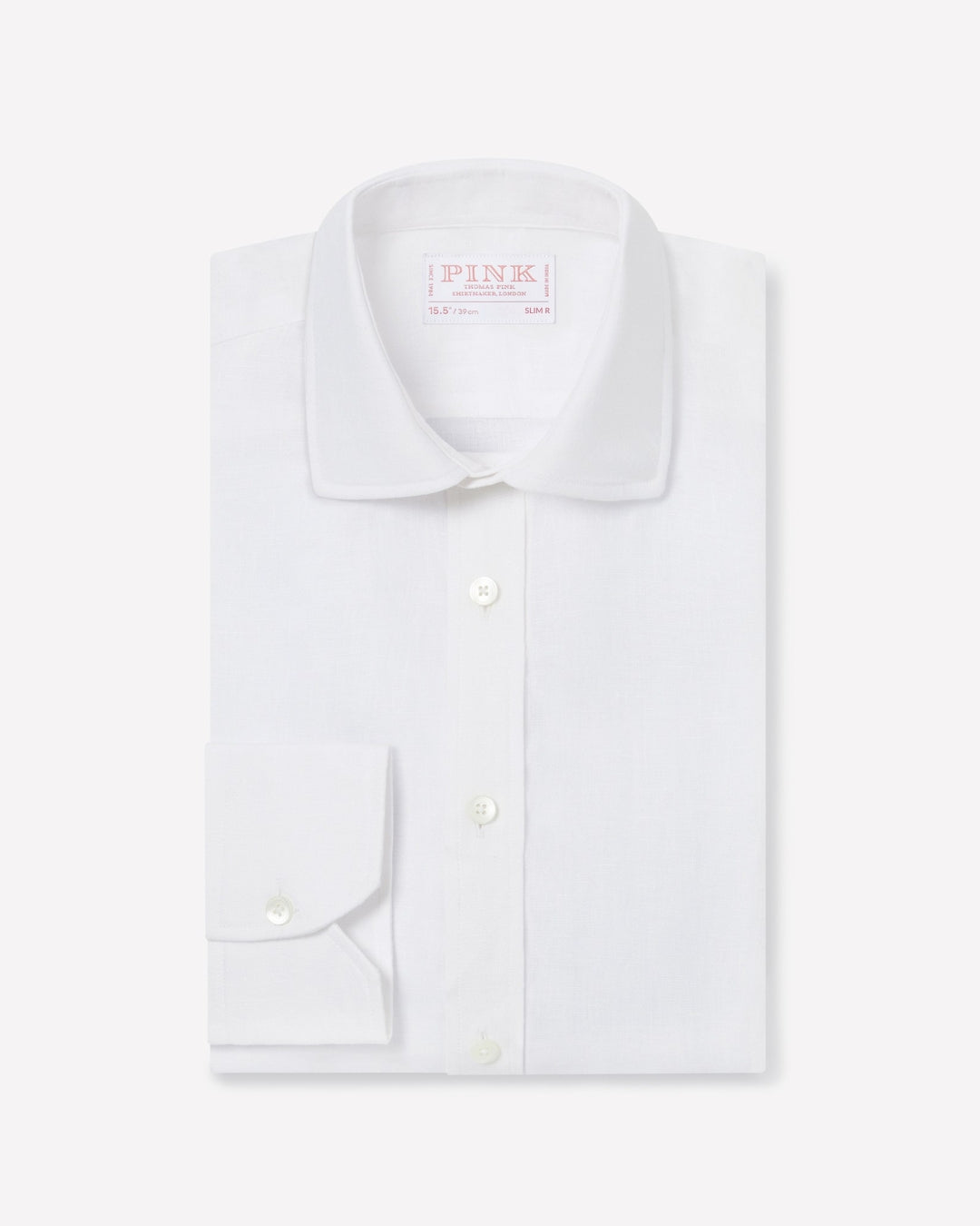 White Slim Fit Essential Linen Formal Shirt