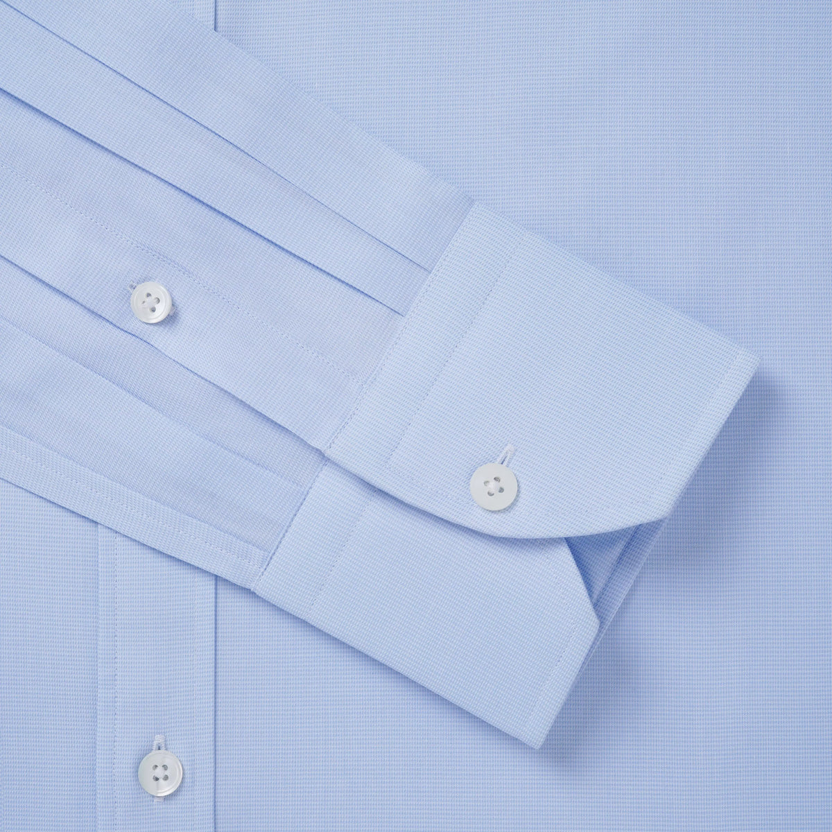 Pale Blue & White Tailored Fit Puppytooth Formal Shirt