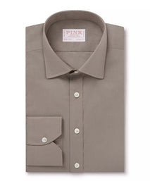 Light Brown Classic Fit Washed Mussola Cotton Formal Shirt