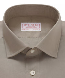 Light Brown Classic Fit Washed Mussola Cotton Formal Shirt